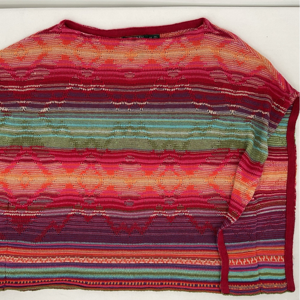 Lauren Ralph Lauren Linen Cotton Stripe Boatneck Sweater XS Semi Sheer - Picture 6 of 12